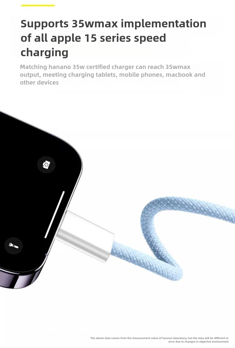 Apple 15/16 Macaron charging cable braided data cable Mac double type-c fast charging cable ipad