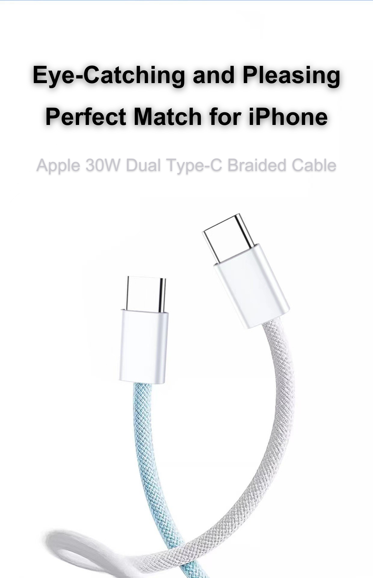 Apple 15/16 Macaron charging cable braided data cable Mac double type-c fast charging cable ipad